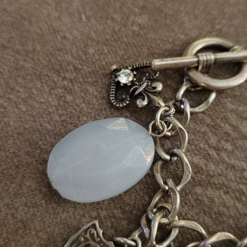 3/$30 SHI BY JOURNEYS Crest Fleur De Lis Crown Charm Castlecore Bracelet